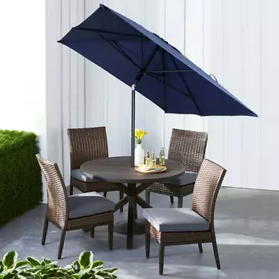 Outdoor 6 X 7.5 Ft Push-Up Rectangular Market Umbrella Navy • $37.76