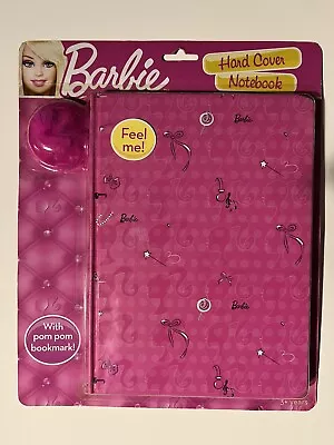 Barbie - Hardcover Note Book With Pom Pom Bookmark - Pink - NEW • $11.68