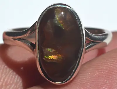 MEXICAN NATURAL BUBBLE FIRE AGATE 925 STERLING SILVER RING Sz 6.75 TAXCO JEWELRY • $42.49