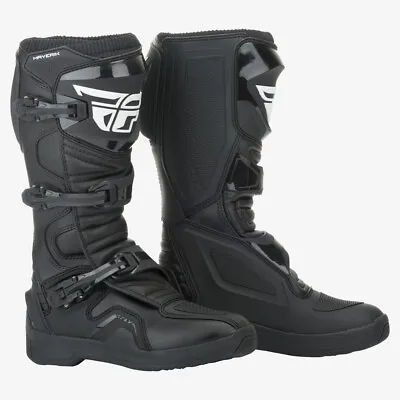 Fly Racing Maverik MX Boots - Black - SZ 8 - 364-67108 • $119.95