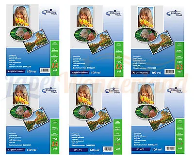 High GLOSS Premium Quality PHOTO PAPER INKJET A4  6X4  A3 GLOSSY EtikettenWorld  • £5.49