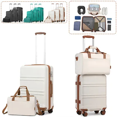 20/24/28Inch ABS Hard Shell Suitcase Set Trolley Hand Cabin Luggage & Travel Bag • £89.99