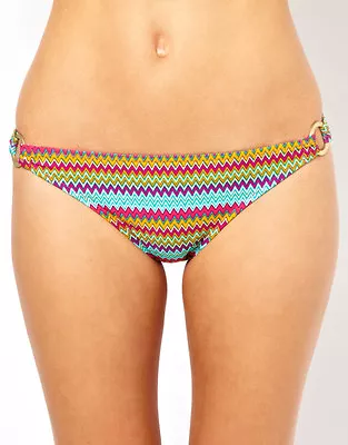 Marie Meili Multicolor Zig Zag Print Ring Hipster Bikini Bottom K-53 • £5