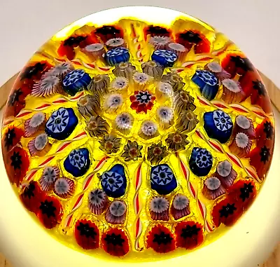 VASART PAPERWEIGHT 2-2-1 Millefiori 10 Spoke Spiral Lattice 1964 VINTAGE VG+++ • £42.50