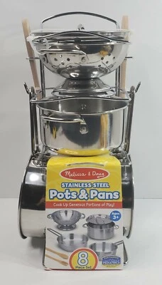 $36.77 • Buy Melissa & Doug - Stainless Steel Pots And Pans Set - 8 Piece Set - Brand New