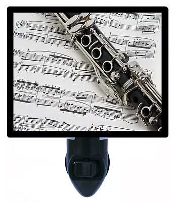 Music Themed Decorative Photo Night Light Clarinet On Music • $30.49