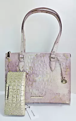 Brahmin Anywhere Tote Lilac Melbourne Embossed Leather Shopper Ady Wallet NWT • £579.07