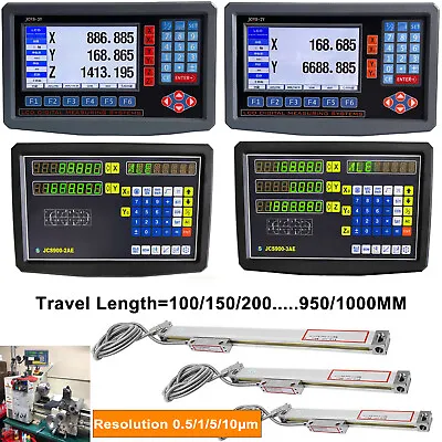 LCD DRO 1/5/10μm Linear Scale Digital Readout 2/3 Axis For Bridgeport Mill Lathe • $46.49