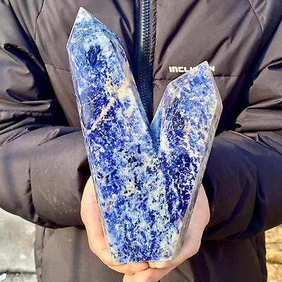 3.3LB Natural Lapis Lazuli Crystal Obelisk Quartz Crystal Energy Column • $0.99