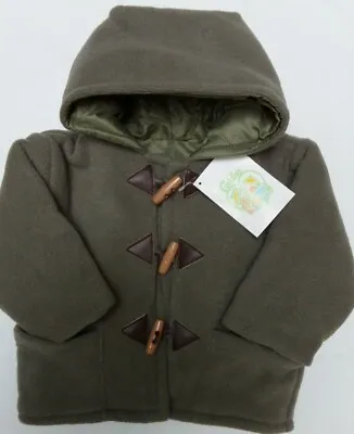 £8.95 • Buy NWT Cuddles Fleece Duffle Jacket In Khaki Age 12 Months