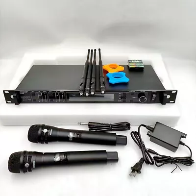 AD4D 2 Channel Dynamic Wireless DJ Karaoke Microphone Digital Sys. 610-690MHZ • $285.99