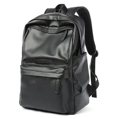 Men Women Laptop Backpack Large Leather Waterproof Travel Rucksack School Bag UK • £11.99