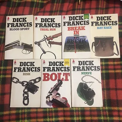 7 X Vintage Dick Francis📕Break In/Bolt/Risk/Blood Sport/Rat Race/Trial Run 🎄💡 • £19.85