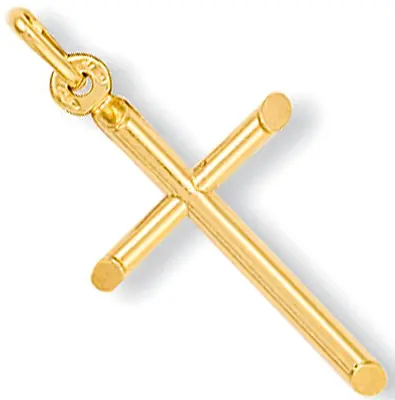 9ct Gold Cross Pendant Necklace  Crucifix  9 Carat Yellow Gold Brand New Boxed • £59.94