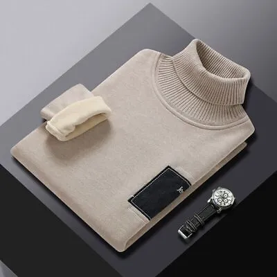 Mens Turtleneck Pullover Sweater For Men's Soft And Warm Wnter Knit Sweater Tops • $28.80