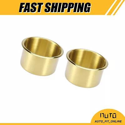 TWO Stainless Steel Cup Drink Holder Insert Gold Tone Universal For Marine Boats • $25.99