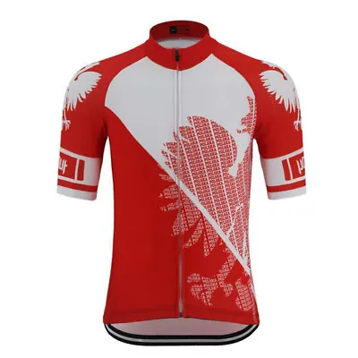 Poland Polish Polska Cycling Jersey Bicycle Jersey Cycling Shirt Jersey Retro • $20.87