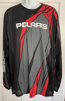 NWT Polaris Sz 2XL Red Gray L/S Motocross Racing ORV Jersey Dirt Bike ATV • $24.99