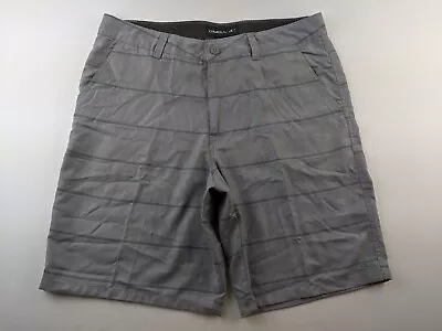 O'Neill Flynn Shorts Men 36 Heather Gray Striped (36.5 X 9.5) Classic Outdoor T • $14.88