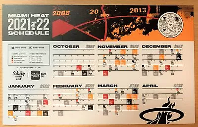 2021-22 Miami Heat Magnet Schedule Sga • $9.99