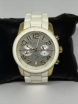 Michael Kors Mercer MK-5889 Womens White Silicone Analog Dial Quartz Watch VK426 • $59.99