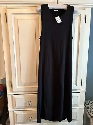 J Crew Factory Black Tie Back Knit Midi Dress Size L • $15