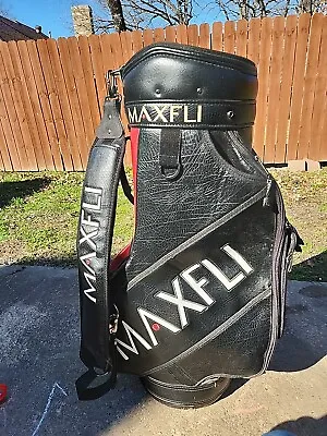USED Maxfli Cart Bag- Red/Black/White 6 Way Top- Single Carry Strap • $125.99