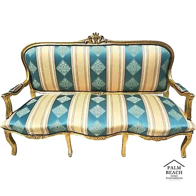 Lovely 66  Antique French Louis XV Style Gilt Sofa • $1250