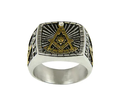 T113 Masonic Past Master Ring Mason Freemason Master Of The Lodge Worshipful • $36