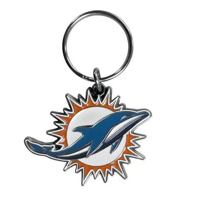 Miami Dolphins Key Chain NFL Licensed Keychain Chrome Enameled Keyring • $10.95