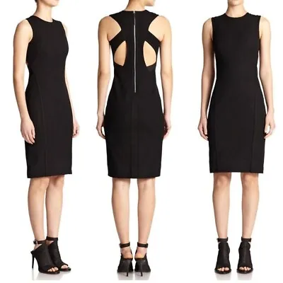 Helmut Lang Womens Compress Mesh Cut Out Dress Size 6 Black • $85.45