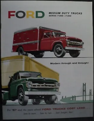 1957 Ford Medium Duty Truck Brochure F500 F600 Dump Stake Wrecker Cargo Van Tank • $19.57