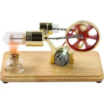 Hot Air Stirling Engine Motor Kit Steam Heat Electricity Power Generator LED Lig • $44.99