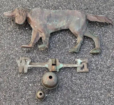 Vintage Copper And Brass Dog Weathervane Primitive Parts Only As Is Damaged • $215.27