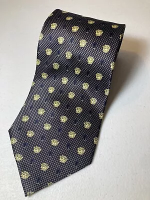 Gianni Versace Necktie Multicolor Black Gold Geometric Medusa Head Silk Italy • $120