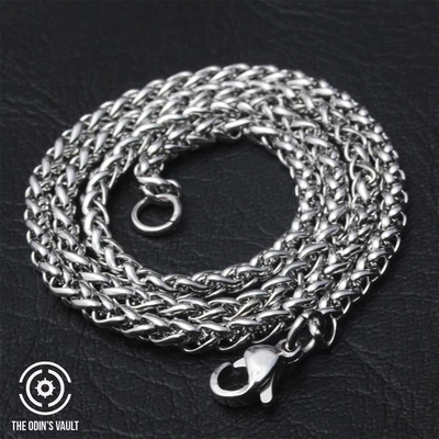£12.99 • Buy Mens Chain 3 4 5 6 8mm Cuban Link Silver Spiga Womens Necklace Wheat  Steel UK
