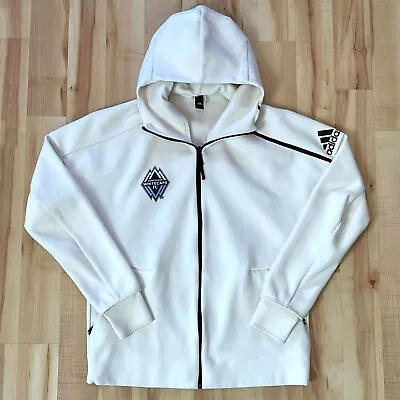 Vancouver Whitecaps FC Bell Jacket White Mens Adidas MLS Soccer Hooded • $40.57