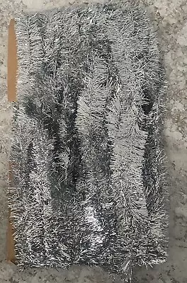 New Vintage Christmas SILVER TINSEL GARLAND 75 Feet • $19.99