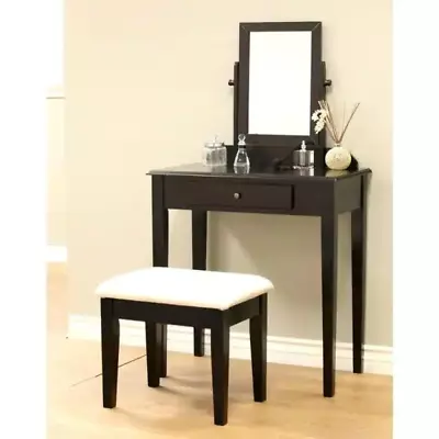 Wooden Makeup Vanity Table Chair And Mirror Set With Drawer For Adults Dressing • $139.99