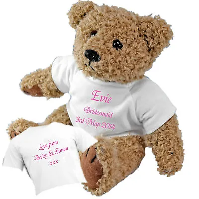 £14.99 • Buy Personalised Wedding Teddy Bear Bridesmaid / Page Boy / Flower Girl With A Bag  