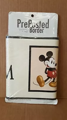 Disney Catalog Classic Mickey Mouse Pre-Pasted Wallpaper Border Decoration Roll • $16.50