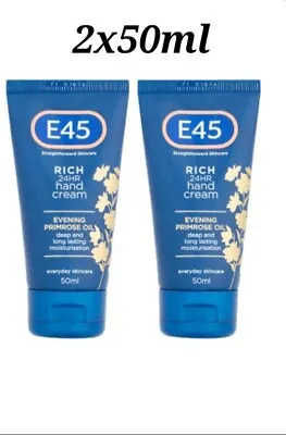 2 X E45 Rich 24hr Hand Cream 50ml--pack Of 2 • $22.97