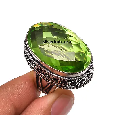 Peridot Gemstone 925 Sterling Silver Ring Mother's Day Jewelry All Size SE-1299 • $13.65