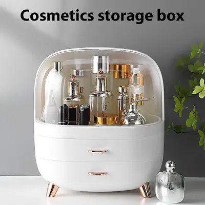 XL Large Make Up Organiser Cosmetic Vanity Case Box 2 Drawers Skincare Storage • £17.95