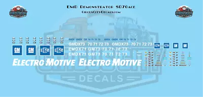 EMDX GMDX Demonstrator SD70ace G 1:29 Scale Decal Set • $16.49