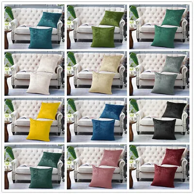 Throw Pillow Covers Set Of 2 Sofa Decor Velvet Cushion Cases 2 Sizes 26 Colors • $17.59