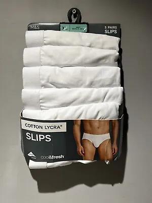 Men’s Marks & Spencer White 5 Pack Slips / Underpants Size XL Brand New • £15