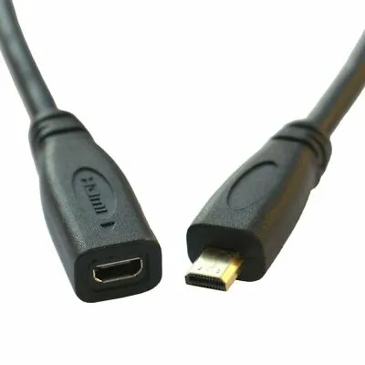 Micro HDMI Male To Female M/F Extension 1.4v 3D Type Cable - 30cm • £6.95