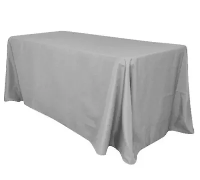 90  X 156” Rectangular Tablecloth Polyester Silver/gray • $14.99