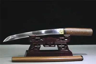 Japanese Short Sword Samurai Wakizashi Katana Sharp Clay Tempered T10Steel Blade • $138.56